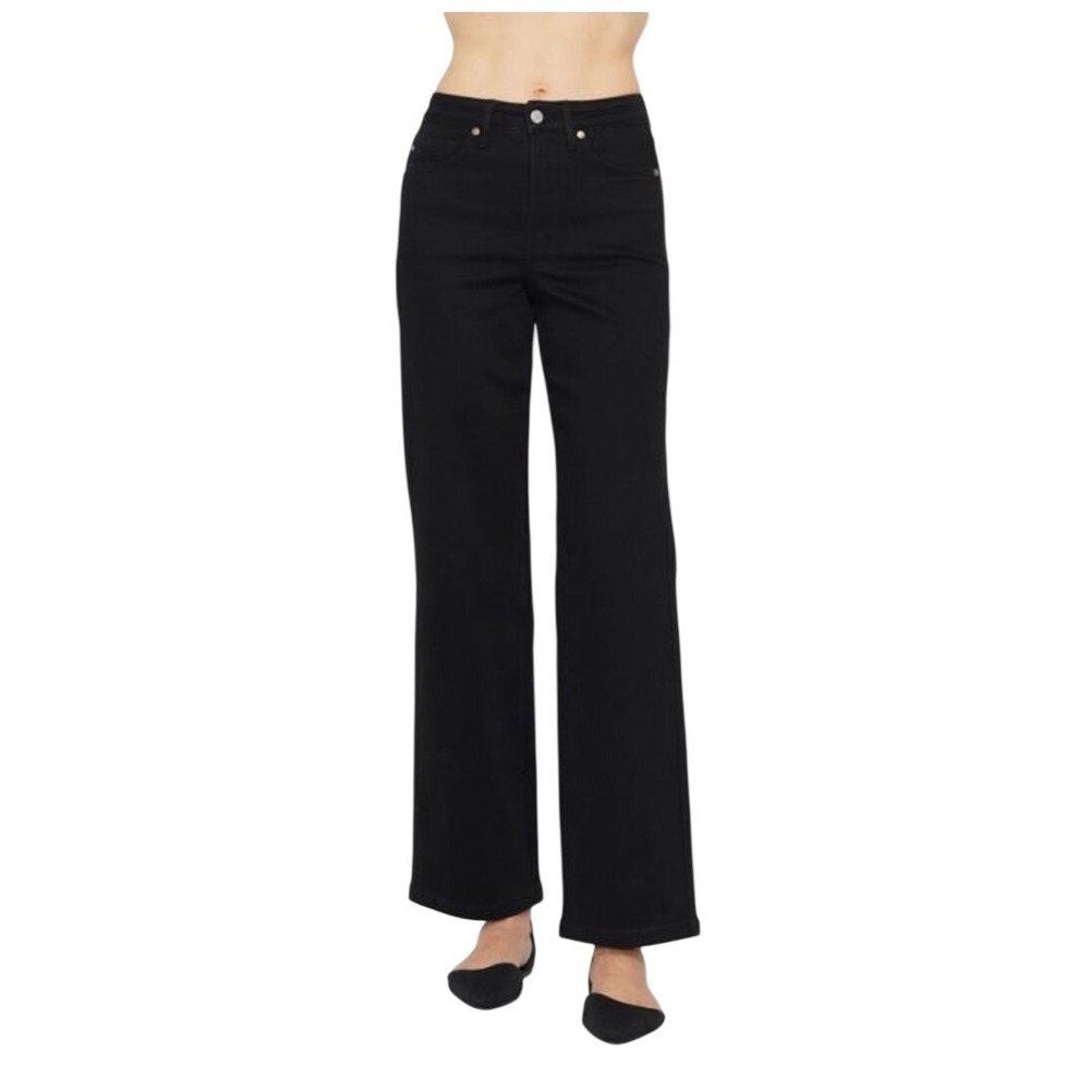 Judy Blue Straight Fit Jeans Size 11/30 Black NWT Tummy Control High Waist